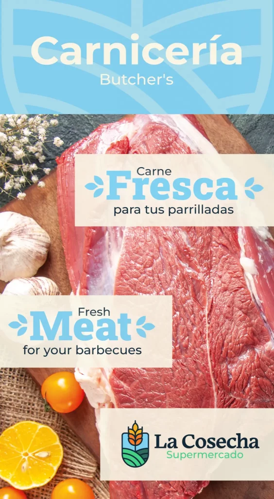 Carnicería en tienda latina en Tulsa Oklahoma con variedad de carnes frescas.