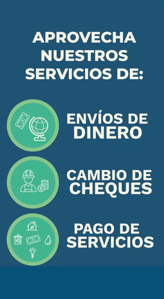 Servicio de envío de dinero y cambio de cheques en supermercado latino en Tulsa Oklahoma.